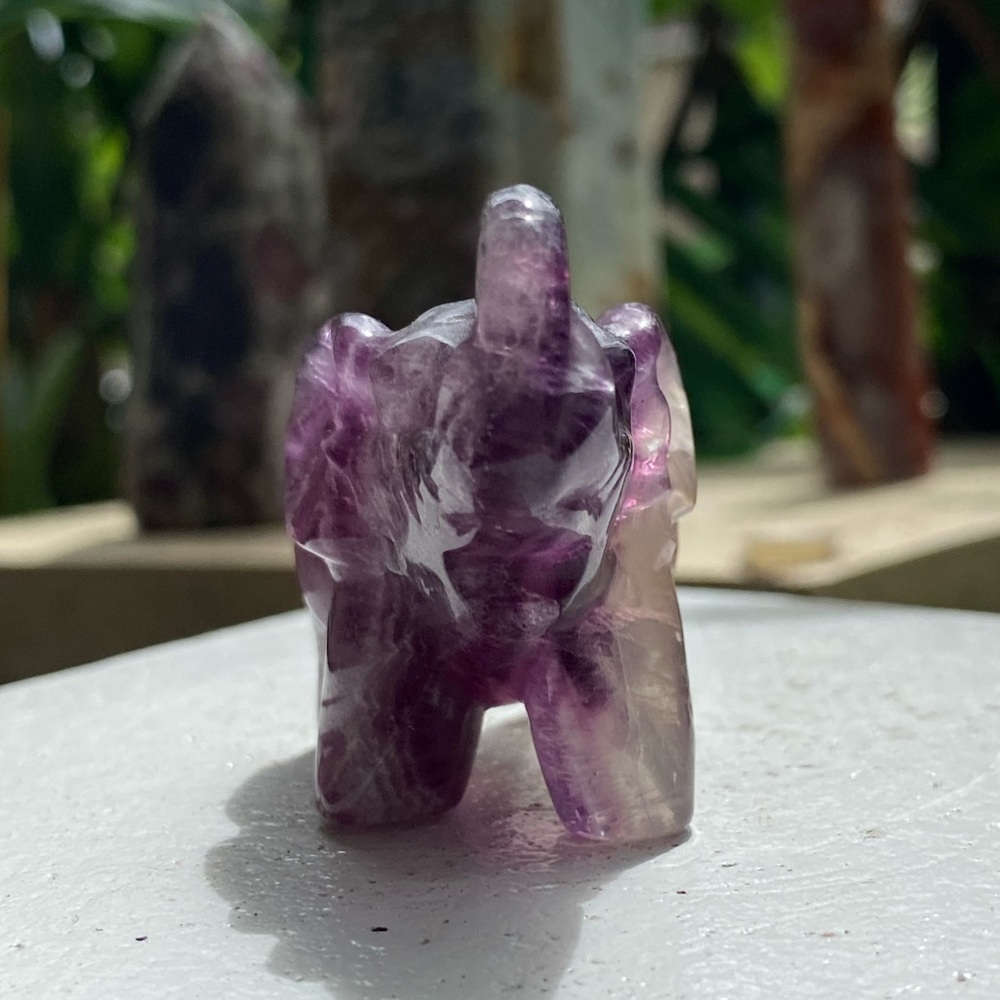 Purple Crystal Fluorite Elephant - Picture 3 of 16